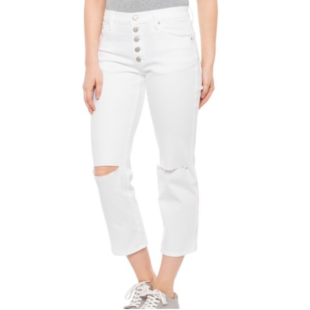 Lucky Brand Mid Rise Authentic Straight White Button Fly Jean Size 26